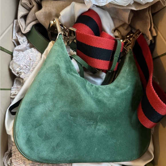 Gucci Green Suede Attaché - Picture 1 of 11